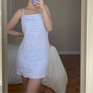 Reformation White Linen Mini Dress